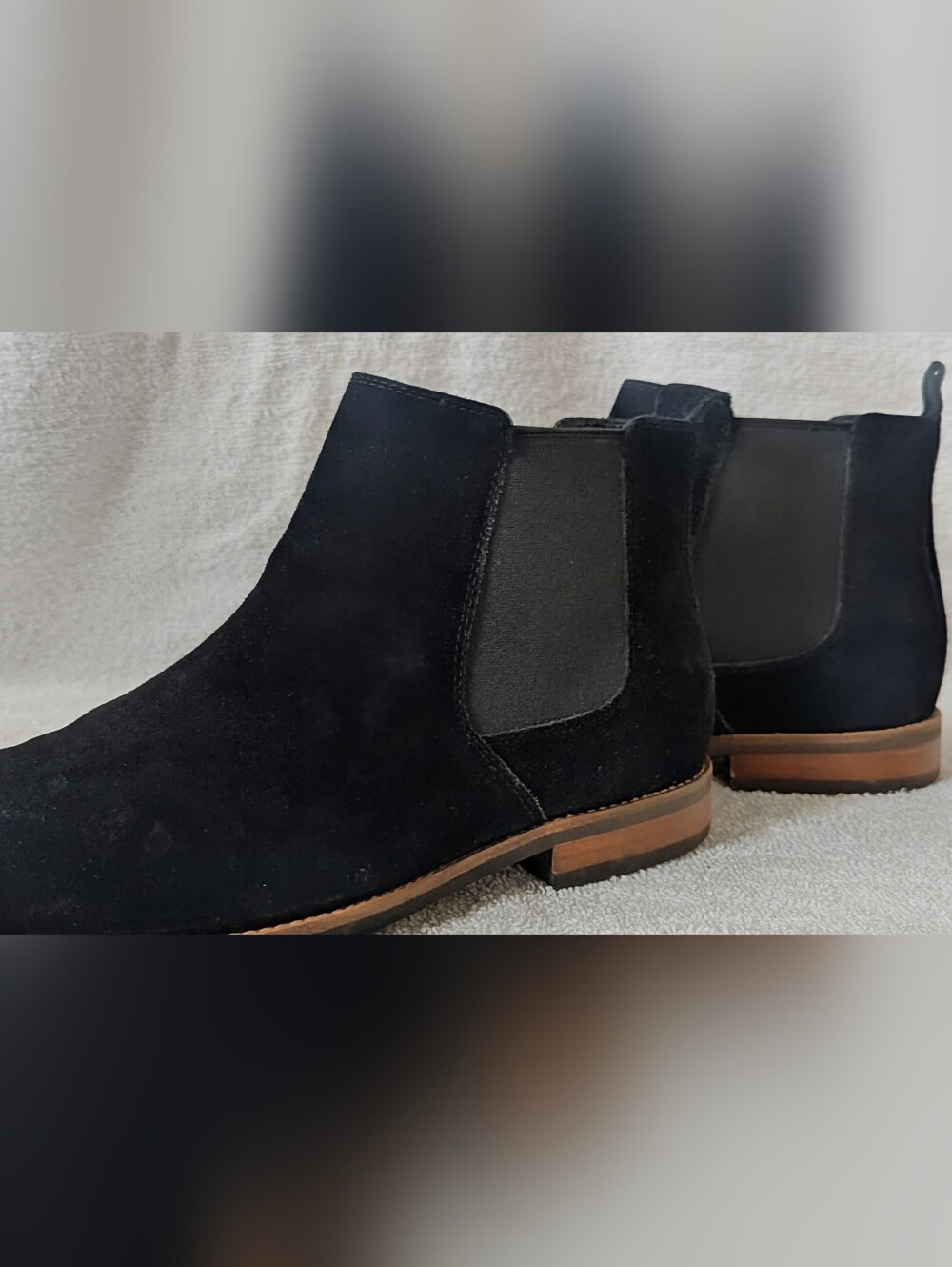 Joseph Abboud Men's Black Suede Chukka Boots with Brown Sole